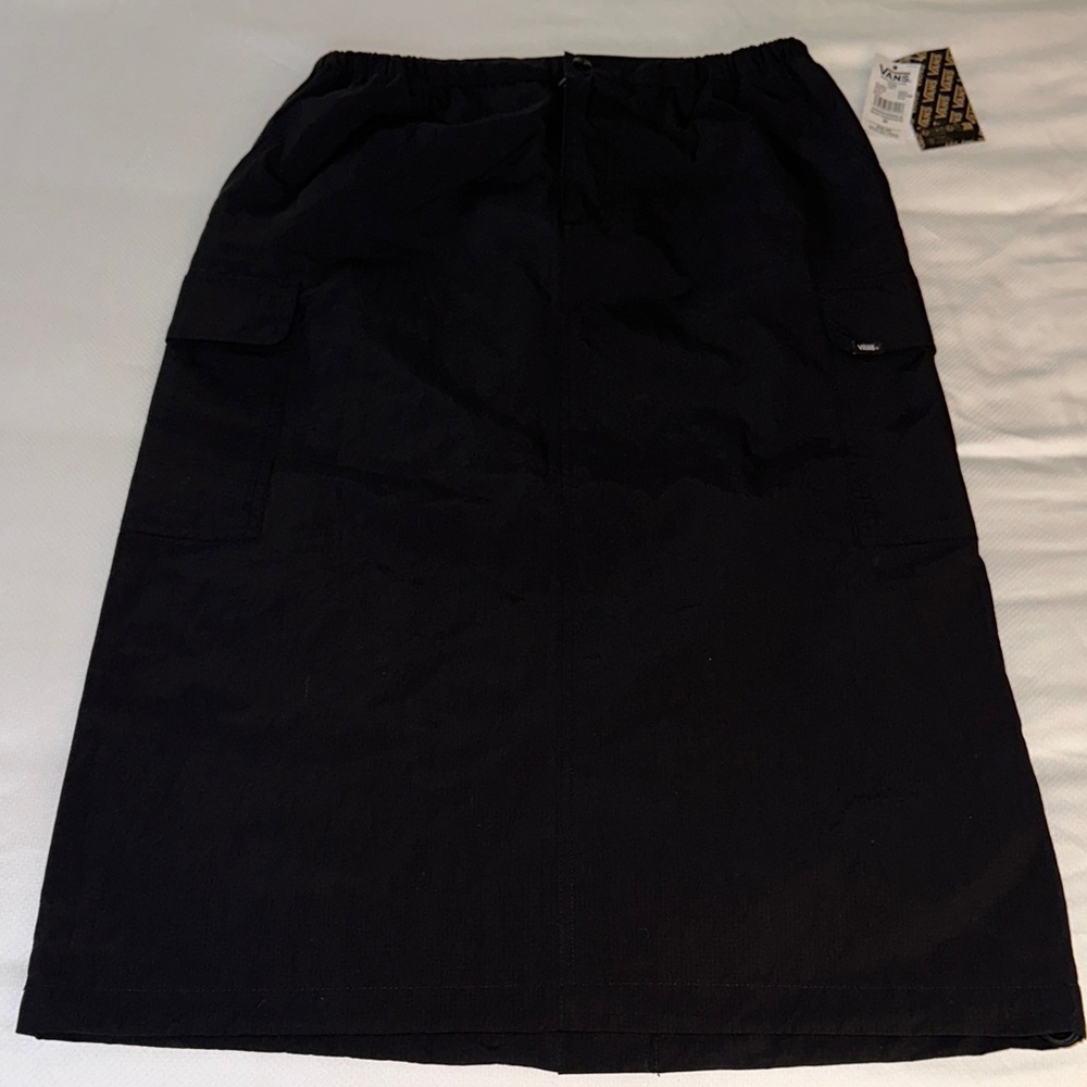 Vans Riley Parachute Black Midi Cargo Skirt Size Medium